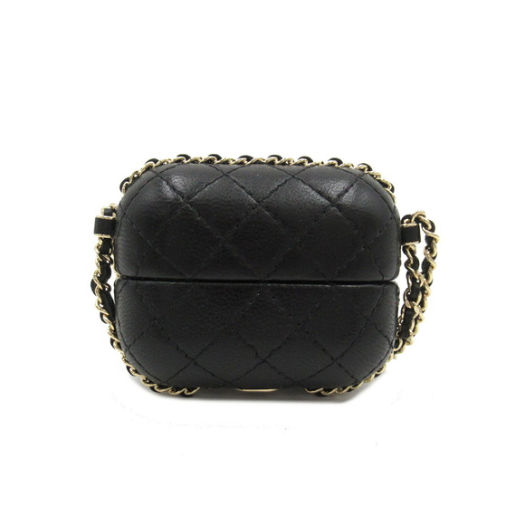 CHANEL airpods case Shoulder Bag lambskin sheep leather black - Picture 2 of 10